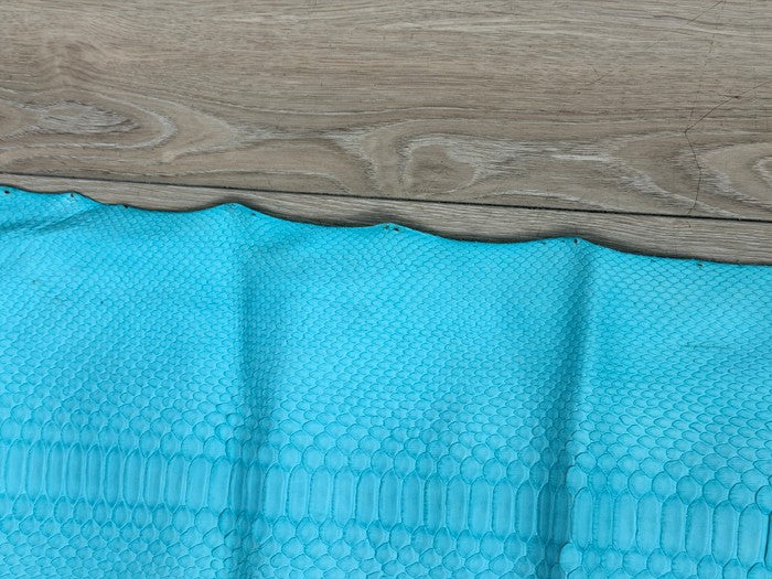 Blue Patina Genuine Reticulated Python Snake Leather Matte 432 product photo 4