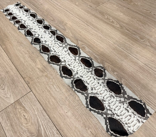 Brown Spots On Natural Pattern Matte Genuine Reticulated Python Snake Leather 671 product photo 1