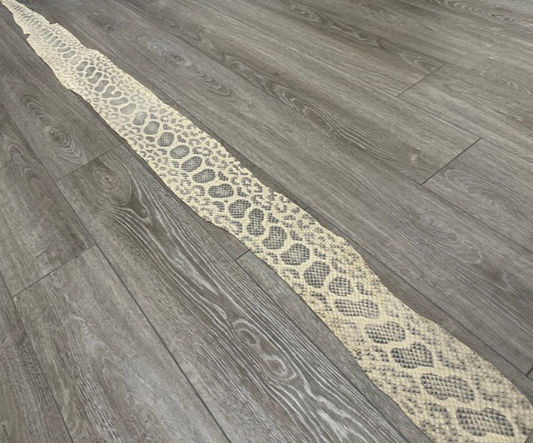 Ivory Natural Tan Anaconda Snake skin Leather real hide python boa rattle 396