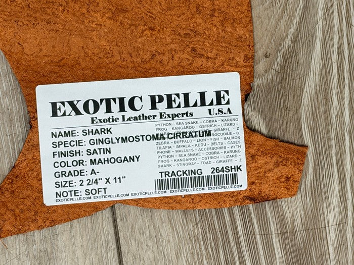 Mahogany Satin Genuine Shark Leather product photo 3