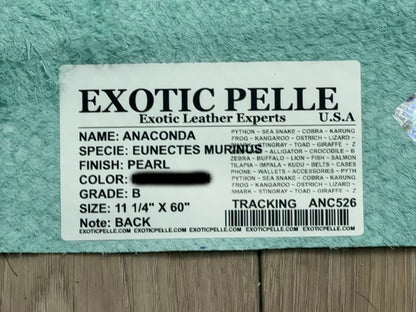 Aquamarine Green Pearl Genuine Anaconda Snake Leather 526 product photo 9