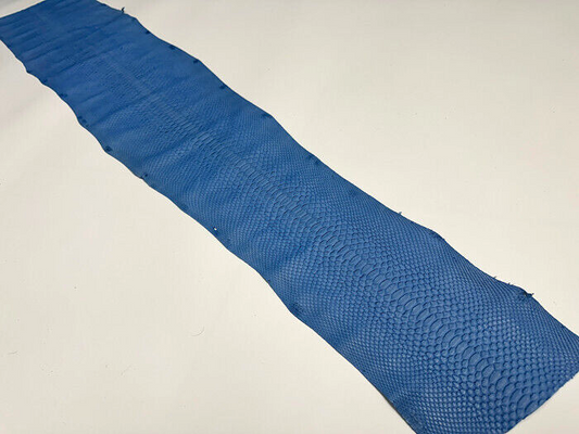 Blue Big Genuine Python Snakeskin Leather real hide snake skin jumbo Rattle 504