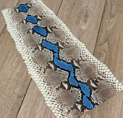 Genuine Reticulated Python Leather Blue Center, product photo 1