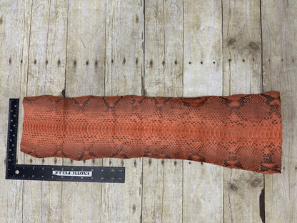Genuine Orange Python Remnant Piece Snakeskin Leather real hide snake skin 212