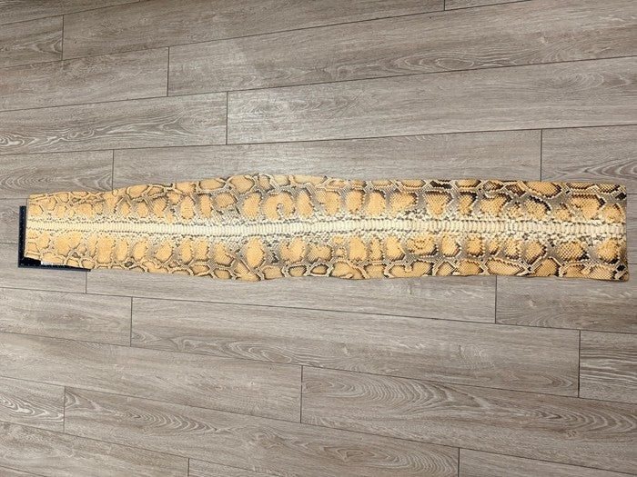 Honey Natural Pattern Glossy Genuine Burmese Python Snake Leather 207 product photo 2
