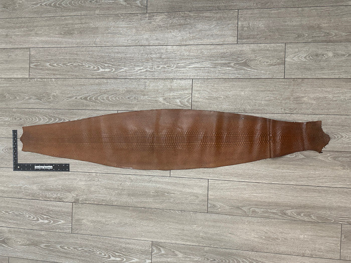 Brandy Genuine Python Leather real brown hide genuine snake skin Rattle tan 145