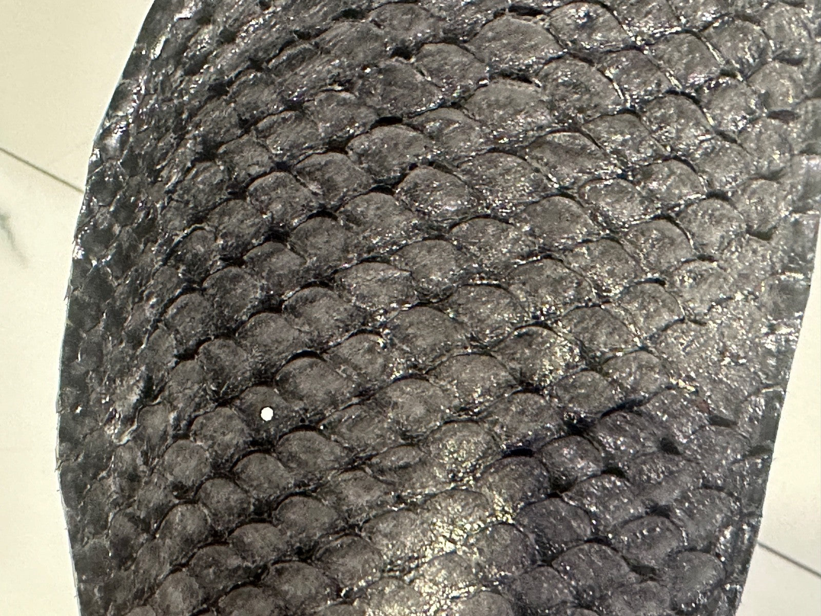 Grey Tilapia Hide Genuine gray Fish Leather Skin Suede Salmon Glossy Pirarucu 35