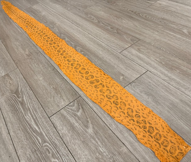Tangerine Natural Pattern Genuine Anaconda Snake Leather 460 product photo 1