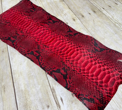 Red Piece Genuine Python Snakeskin Leather real hide snake skin Rattle Boa 132