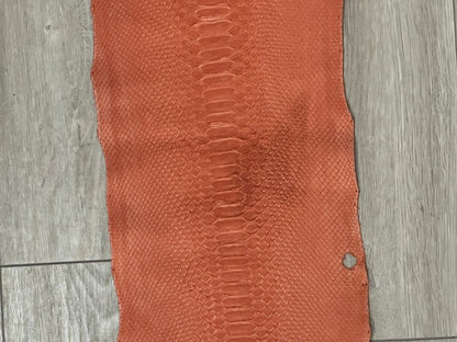 Big Orange Python Nubuck Genuine Snakeskin Leather real hide snake skin Suede 30