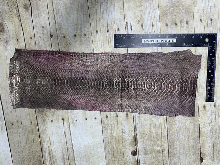 Tie-dye Rose with Silver Python Nubuck Genuine Leather real hide snake skin 244