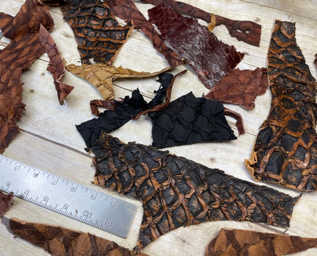 Genuine Pirarucu Leather scraps remnants product photo 1