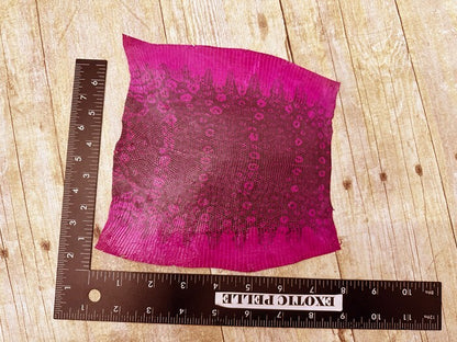 Pink Genuine Ring Lizard Leather Hide Exotic Skin Teju Tegu Iguana real 239