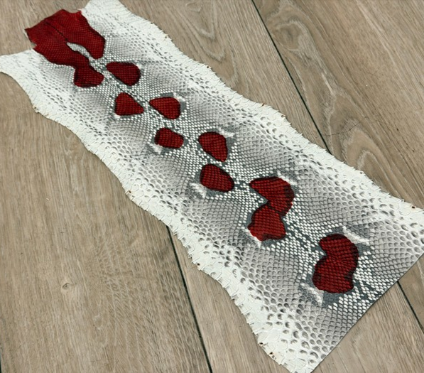 Genuine Reticulated Python Leather Red Center, product photo 1