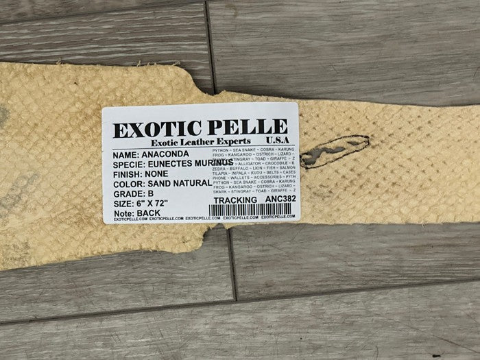 Sand Natural Pattern Genuine Anaconda Snake Leather 382 product photo 4