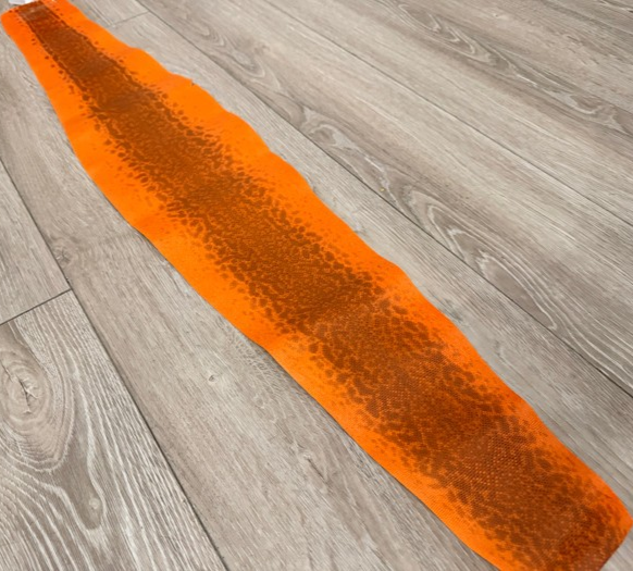 Large Orange Natural Pattern Glossy Genuine Karung Elephant Trunk Snake Leather 511 product photo 1