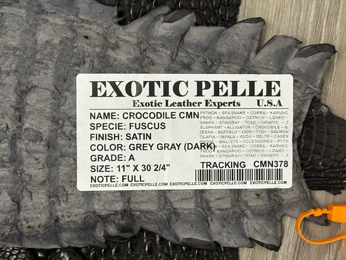 Dark Gray Satin Genuine Caiman Crocodile Leather product photo 4