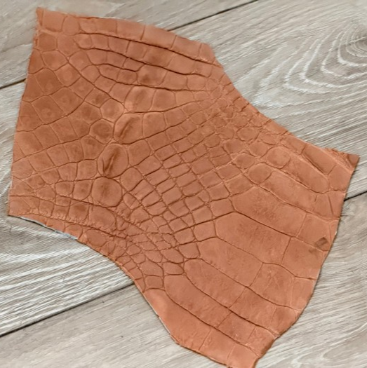 Brown Matte Genuine Caiman Crocodile Leather CMN104 product photo 1