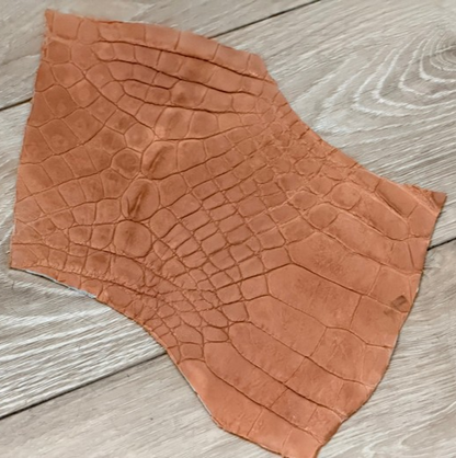 Brown Matte Genuine Caiman Crocodile Leather CMN104 product photo 1