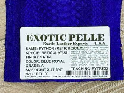 Royal Blue Satin Genuine Python Leather PYTR532 product photo 4
