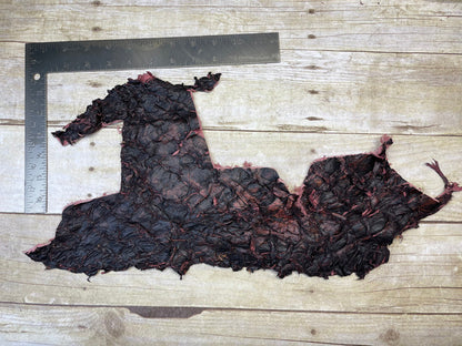 Wine Pirarucu Hide Genuine Skin Arapaimia Gigas Scrap Fish maroon Leather 186