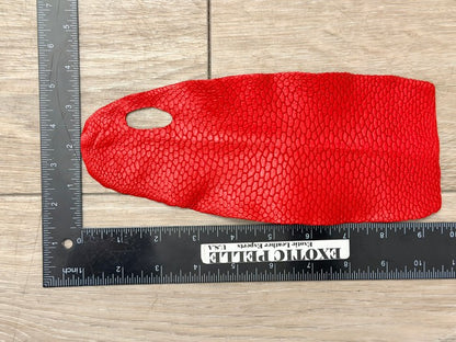 Red Painted Matte Genuine North American Beaver Tail Leather 161 product photo 2