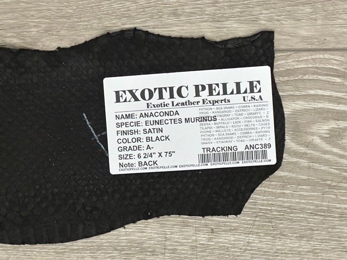 Black Satin Genuine Anaconda Leather product photo 5