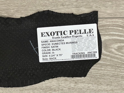 Black Satin Genuine Anaconda Leather product photo 5