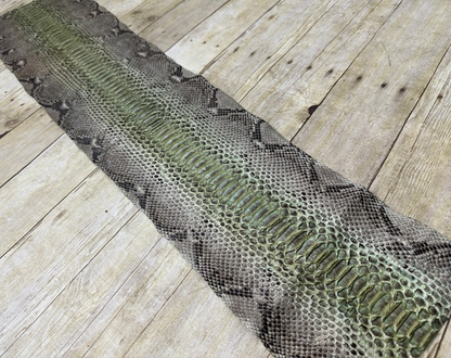 Green center Big Genuine Python Snakeskin Leather real hide snake skin Jumbo 205