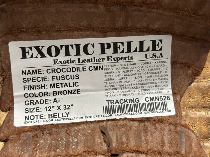 Bronze Metallic Genuine Caiman Crocodile Belly Hide Leather Skin Alligator 512