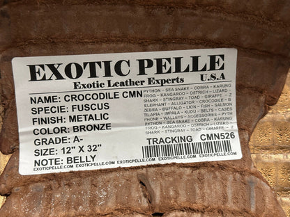 Bronze Metallic Genuine Caiman Crocodile Belly Hide Leather Skin Alligator 512