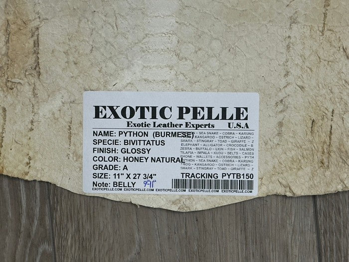 Honey Burmese Python Genuine Snake Leather real hide snake skin Rattle boa 150