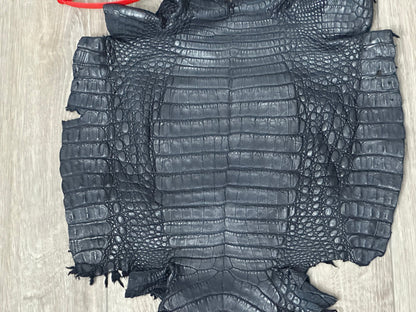 Blue Navy Genuine Caiman Crocodile belly Hide Leather Skin Gator Croc 550