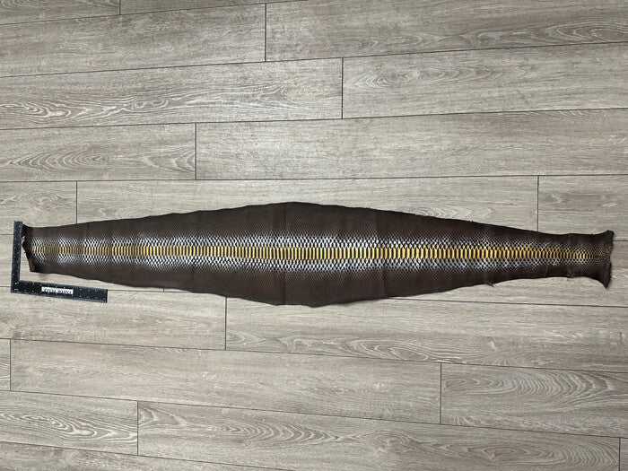 Brown Gold Silver Genuine Python Snakeskin Leather real hide snake skin Rattle 7