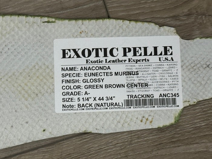 Green Natural Genuine Anaconda Snakeskin Leather real hide snake skin python 345
