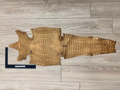 Copper Satin Genuine Caiman Crocodile Leather product photo 2