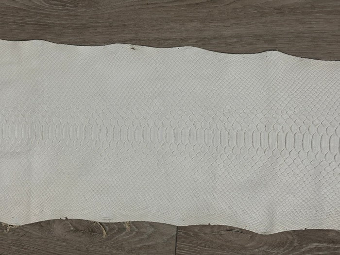 White Big Python Genuine Snakeskin Leather real hide snake skin Jumbo Rattle 314