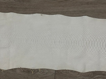 White Big Python Genuine Snakeskin Leather real hide snake skin Jumbo Rattle 314