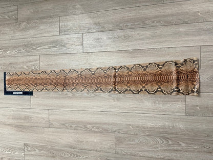 Tan W Brown Center Satin Genuine Reticulated Python Snake Leather 617 product photo 3