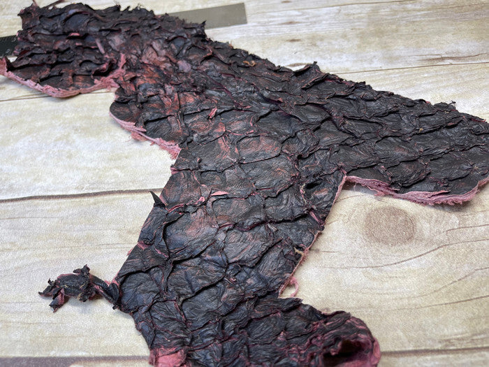 Wine Pirarucu Hide Genuine Skin Arapaimia Gigas Scrap Fish maroon Leather 186