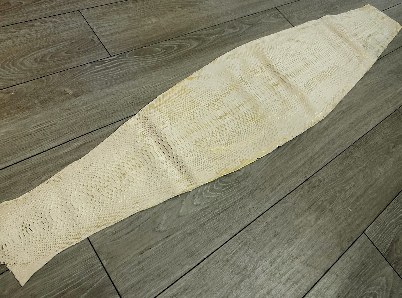 Gold Flake Genuine Python Jumbo Snakeskin Leather real hide snake skin Rattle 30