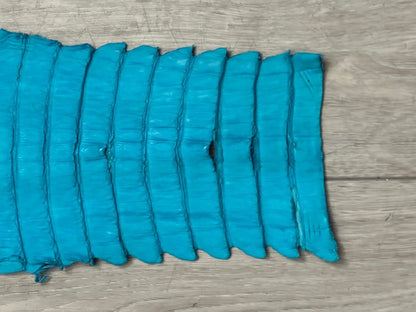 Turquoise Satin Genuine Caiman Crocodile Leather product photo 3