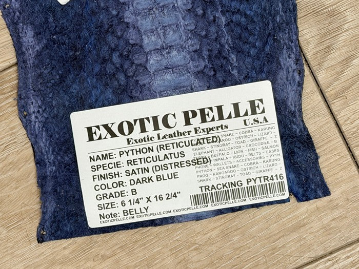 Misc Blue Satin Genuine Python Leather product photo 4
