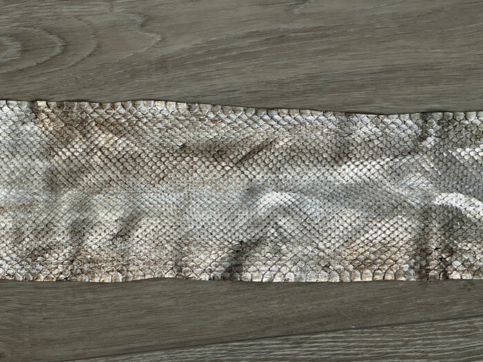 Silver Metallic Genuine Anaconda Leather Remnant Scrap hide snake skin python 84