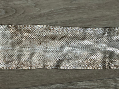 Silver Metallic Genuine Anaconda Leather Remnant Scrap hide snake skin python 84