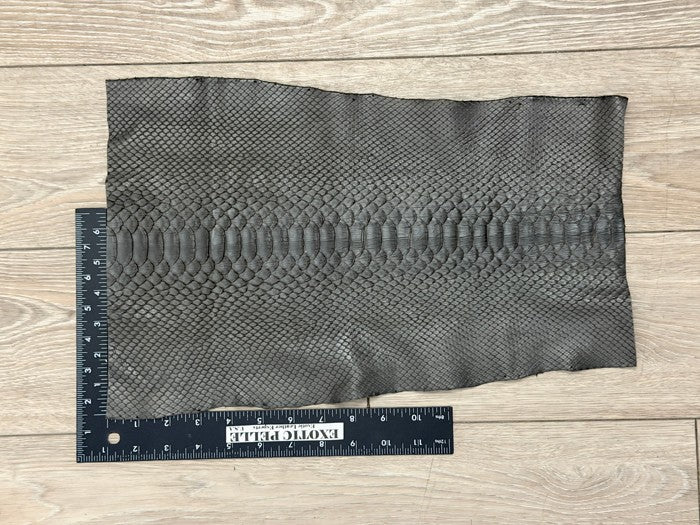 Gray Satin Genuine Reticulated Python Snake Leather 451 product photo 2