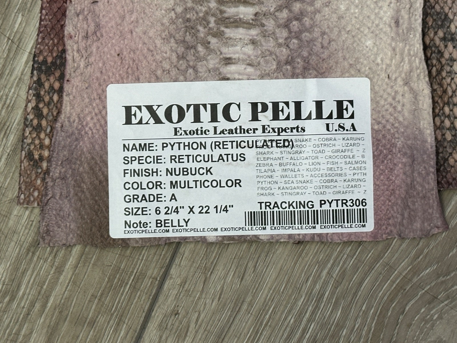 Multicolor Piece Genuine Python Snakeskin Leather real hide snake skin Rattle 06