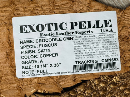 Copper Satin Genuine Caiman Crocodile Leather CMN653 product photo 4