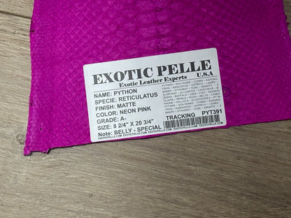 Pink Genuine Python Piece Snakeskin Leather real hide snake skin Ratle Boa 391