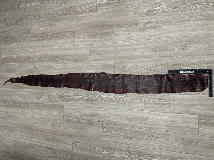 Wine Glossy Genuine Anaconda Leather real hide snake skin python boa rattle 254